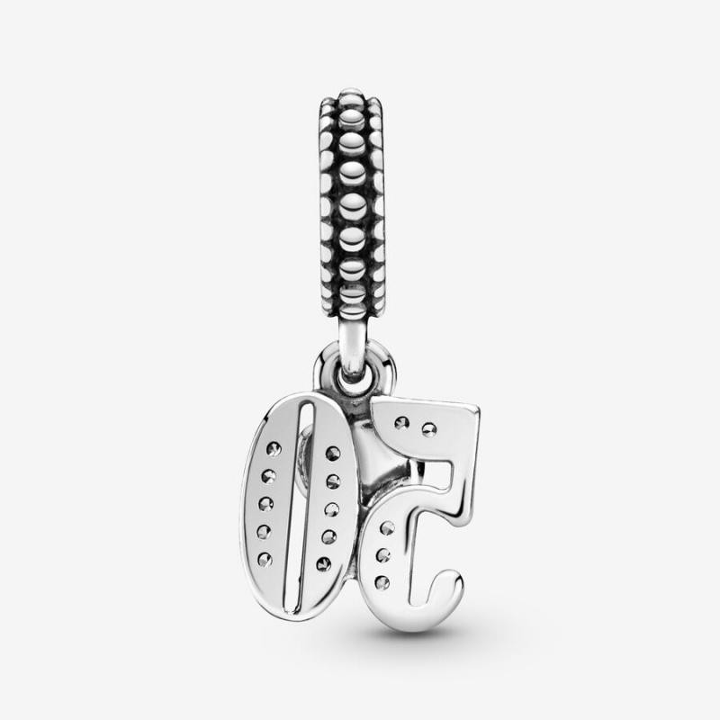 Pandora 50th Celebration Dangle Charm Sterling Silver | 28307-QHGY