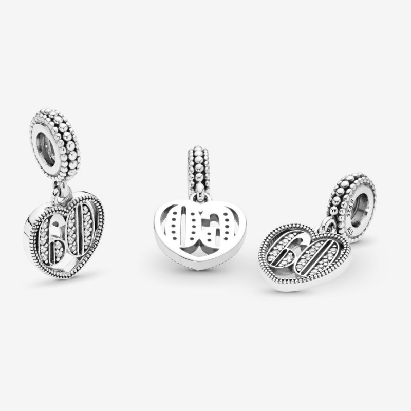 Pandora 60th Celebration Dangle Charm Sterling Silver | 62803-FTUW