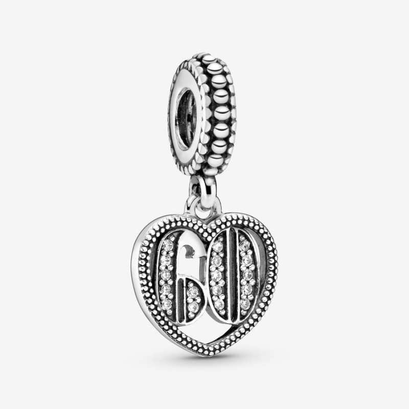 Pandora 60th Celebration Dangle Charm Sterling Silver | 62803-FTUW