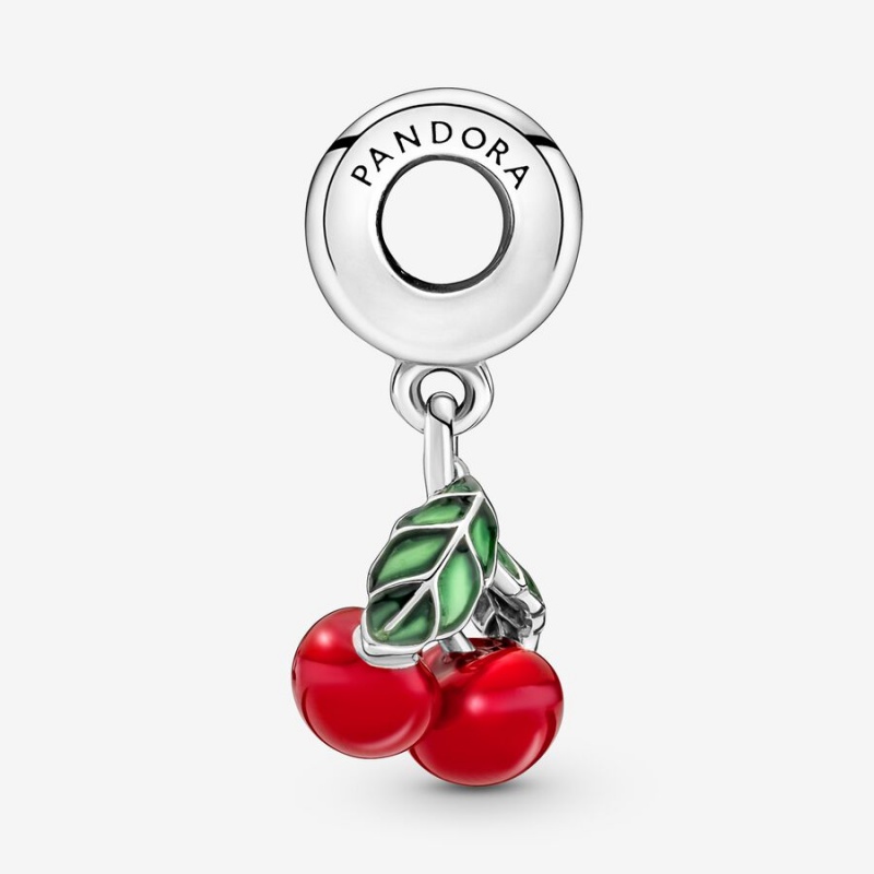 Pandora Asymmetrical Cherry Fruit Dangle Charm Sterling Silver | 65794-IJNP