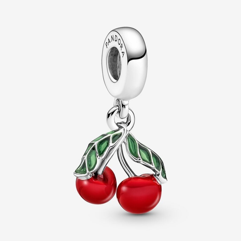 Pandora Asymmetrical Cherry Fruit Dangle Charm Sterling Silver | 65794-IJNP