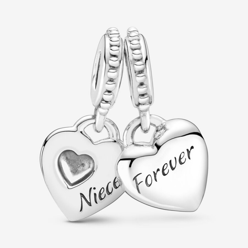 Pandora Aunt & Niece Split Heart Dangle Charm Sterling Silver | 59714-PIOU