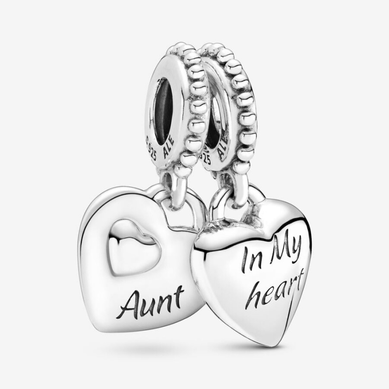 Pandora Aunt & Niece Split Heart Dangle Charm Sterling Silver | 59714-PIOU