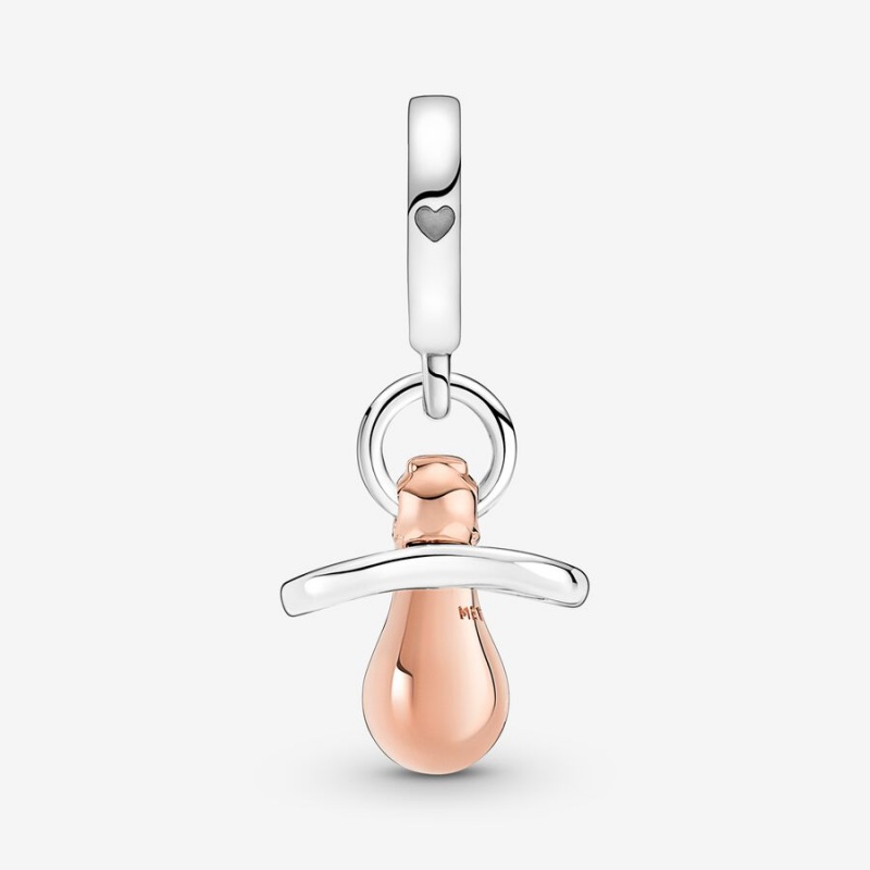 Pandora Baby Pacifier Dangle Charm Two-tone | 83521-CQOF