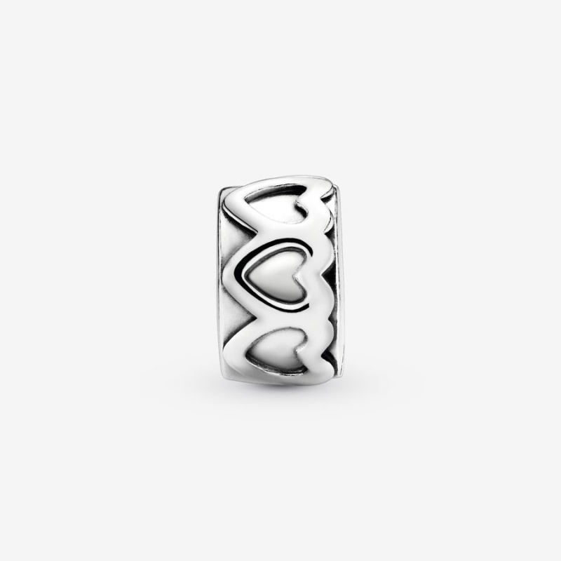 Pandora Band of Hearts Clip Charm Sterling Silver | 01938-UMIO