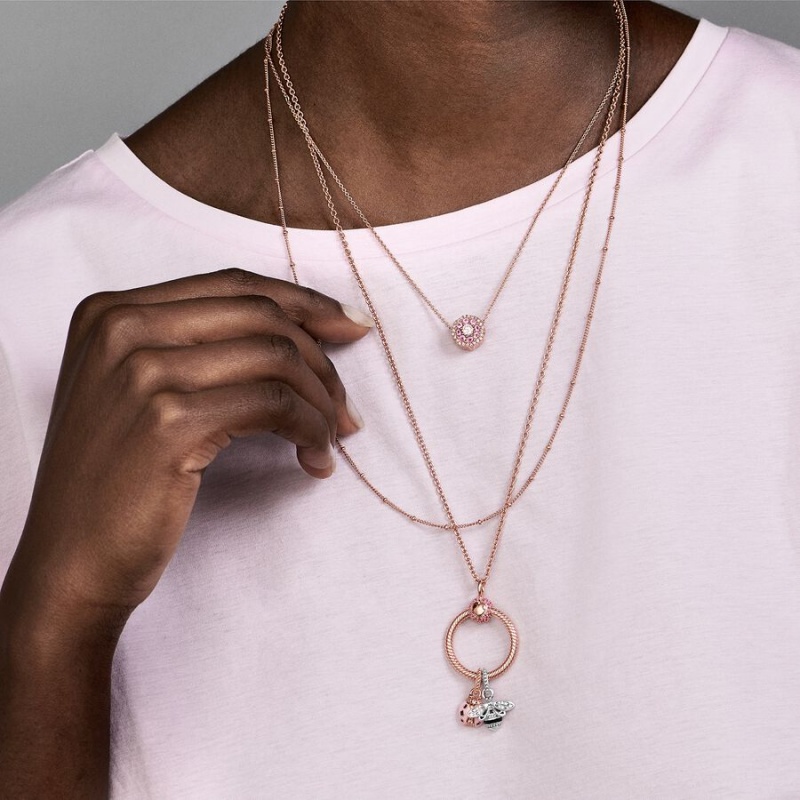 Pandora Beaded Chain Necklace - FINAL SALE Rose Gold-plated | 73169-RFPG