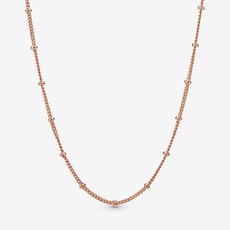 Pandora Beaded Chain Necklace - FINAL SALE Rose Gold-plated | 73169-RFPG