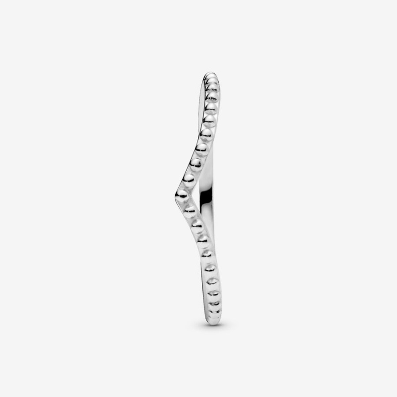 Pandora Beaded Wishbone Ring Sterling Silver | 60947-KIPL