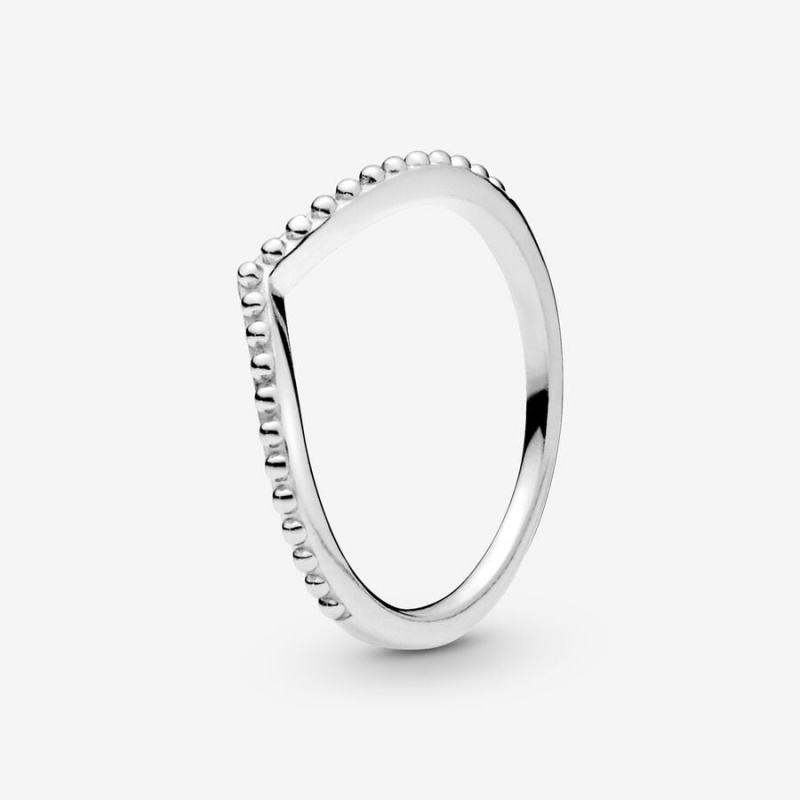 Pandora Beaded Wishbone Ring Sterling Silver | 60947-KIPL