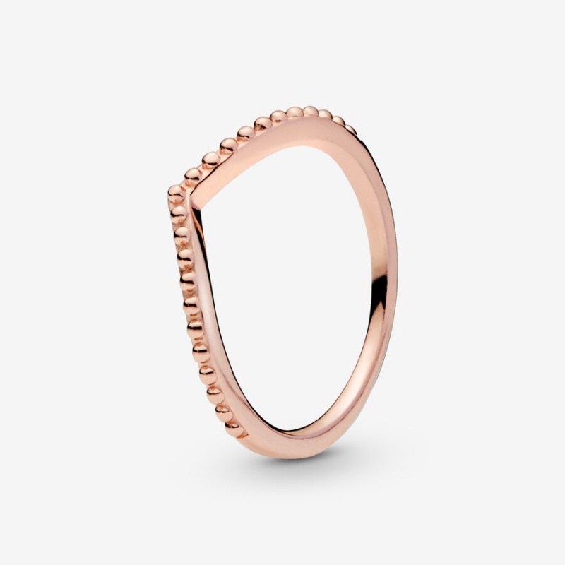 Pandora Beaded Wishbone Ring - FINAL SALE Rose Gold Plated | 85026-AUEJ