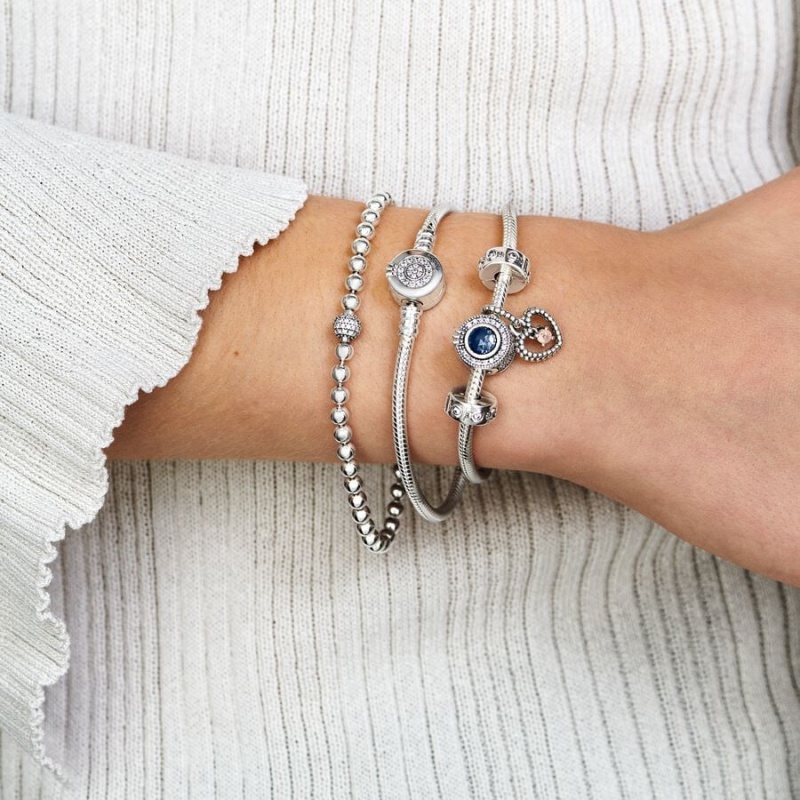 Pandora Beads & Pavé Bracelet Sterling Silver | 91453-NVOG