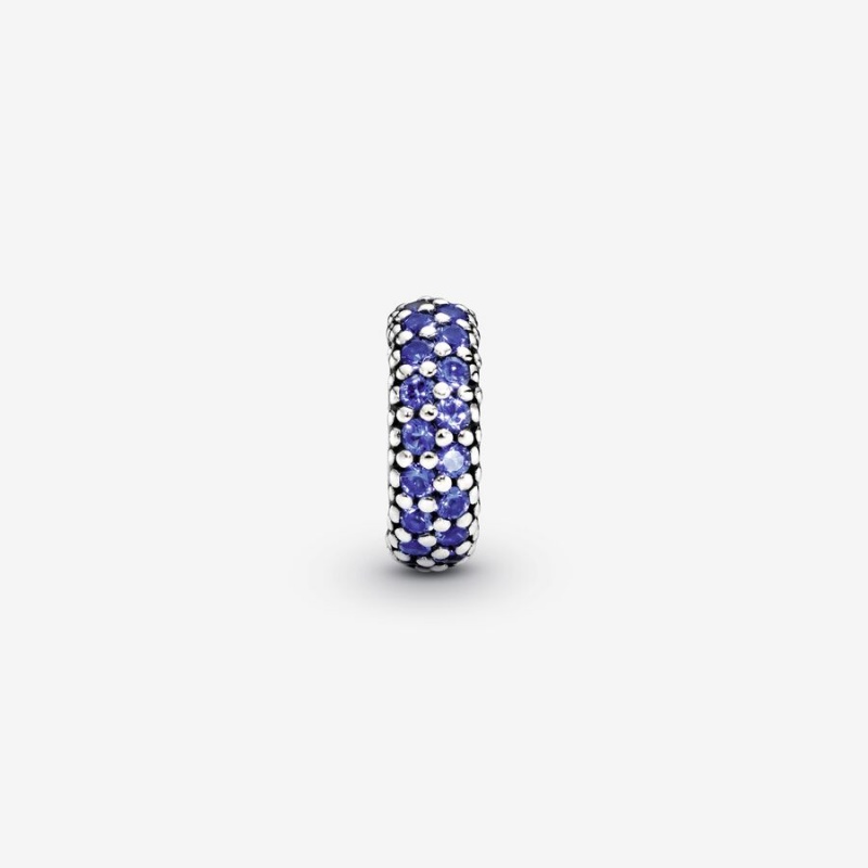 Pandora Blue Sparkle Spacer Charm Sterling Silver | 96381-PIYR