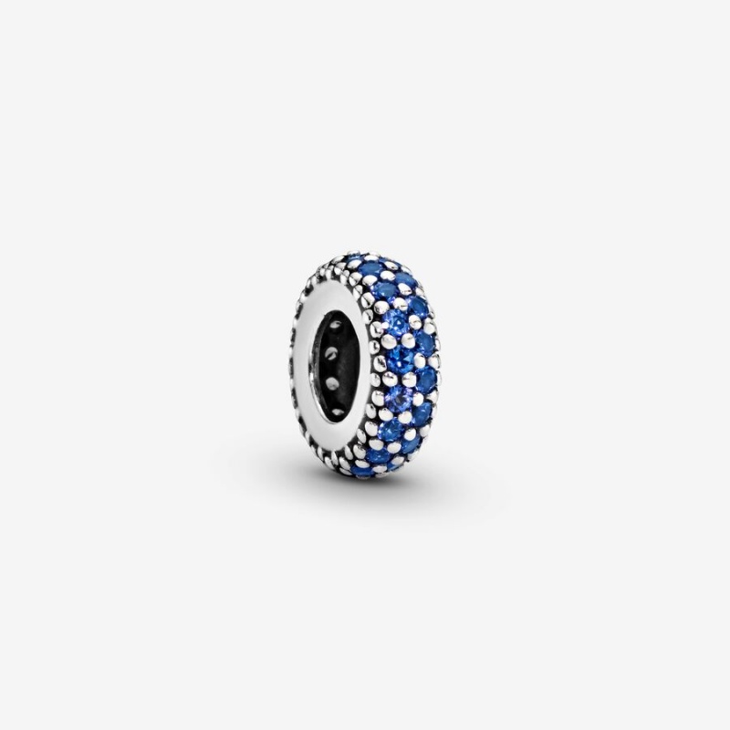 Pandora Blue Sparkle Spacer Charm Sterling Silver | 96381-PIYR