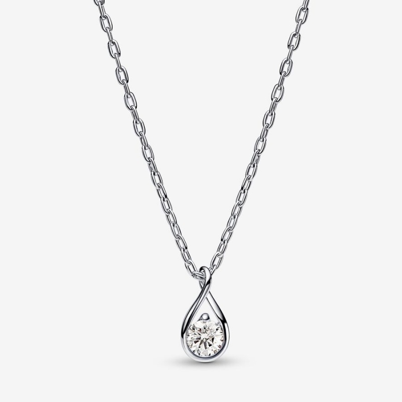 Pandora Brilliance 0.75 ct tw Lab-created Diamond Necklace and Earring Set | 69483-VEOX