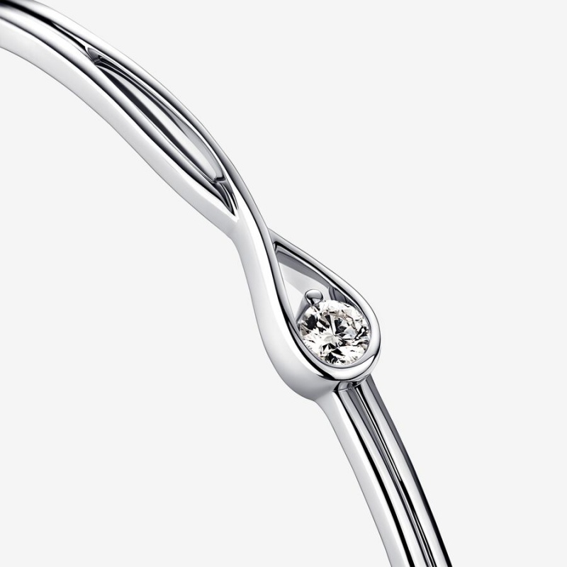 Pandora Brilliance Lab-created 0.15 ct tw Diamond Bangle Sterling Silver | 96472-WOKL