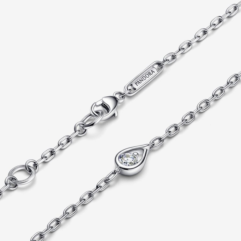 Pandora Brilliance Lab-created 0.15 ct tw Diamond Chain Bracelet Sterling Silver | 73208-LKBS