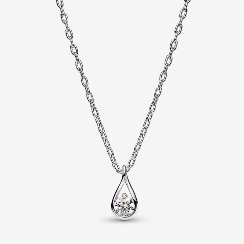 Pandora Brilliance Lab-created 0.15 ct tw Diamond Pendant & Necklace Sterling Silver | 61578-DHSN