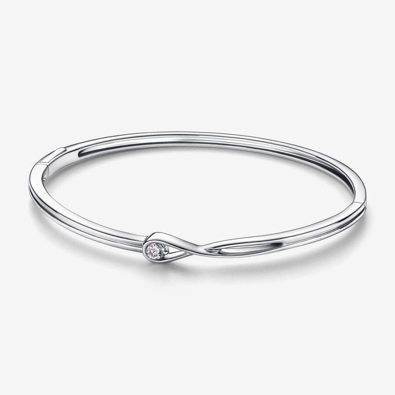 Pandora Brilliance Lab-created 0.15 ct tw Diamond Bangle Sterling Silver | 09764-ZTXM