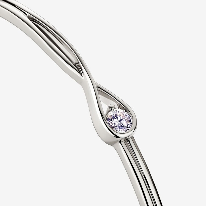 Pandora Brilliance Lab-created 0.25 ct tw Diamond Bangle White Gold | 08945-TCNA