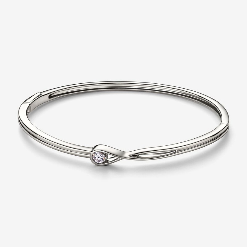 Pandora Brilliance Lab-created 0.25 ct tw Diamond Bangle White Gold | 08945-TCNA