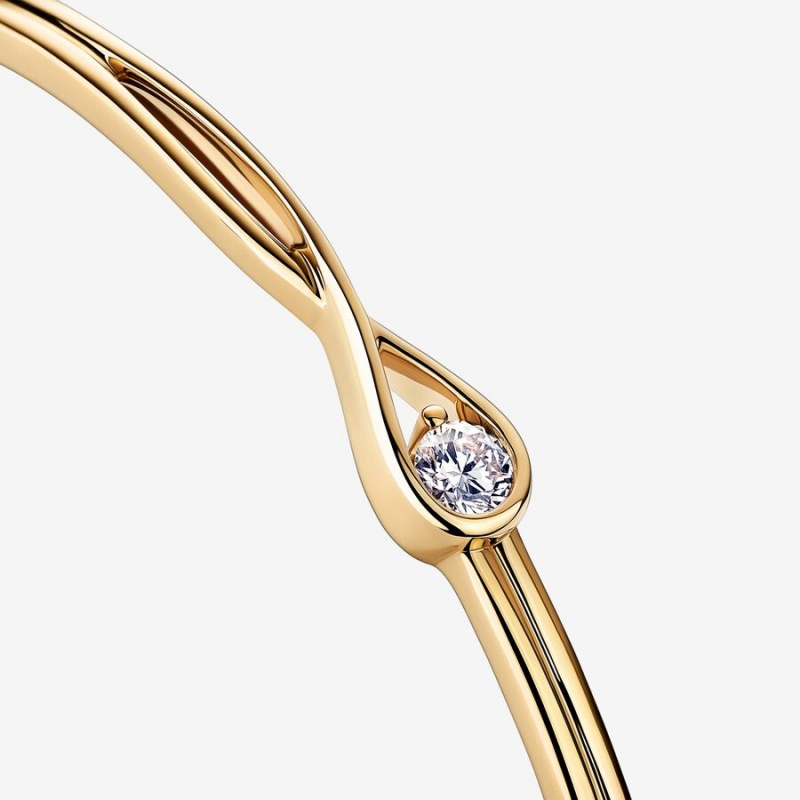 Pandora Brilliance Lab-created 0.25 ct tw Diamond Bangle Gold | 30629-CSUO