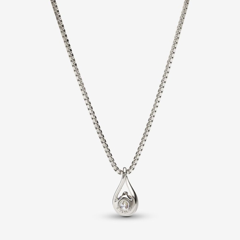 Pandora Brilliance Lab-created 0.25 ct tw Diamond Pendant & Necklace White Gold | 49753-IMET