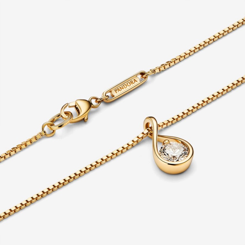 Pandora Brilliance Lab-created 0.50 ct tw Diamond Pendant & Necklace Gold | 35847-YUXO