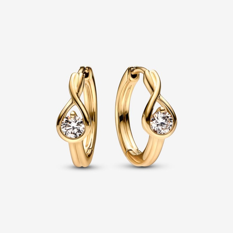 Pandora Brilliance Lab-created 0.50 ct tw Diamond Hoop Earrings Gold | 68532-FUNR