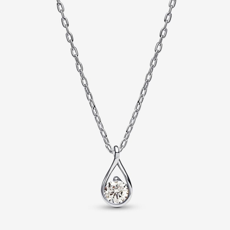 Pandora Brilliance Lab-created 0.50 ct tw Diamond Pendant & Necklace Sterling Silver | 68573-ZXFP