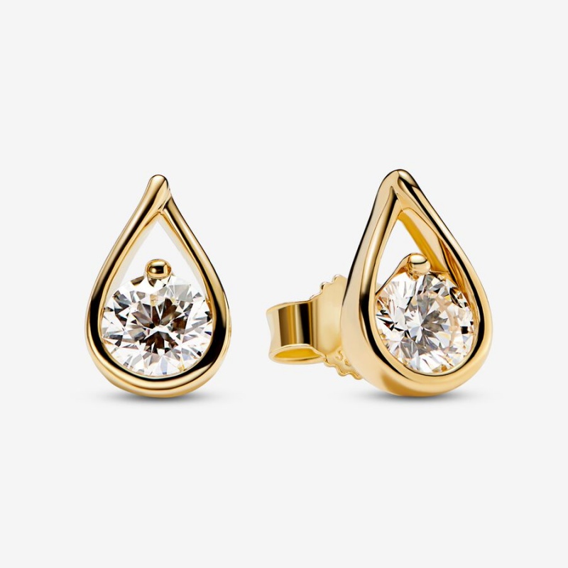 Pandora Brilliance Lab-created 1.00 ct tw Diamond Stud Earrings Gold | 28573-KMYX