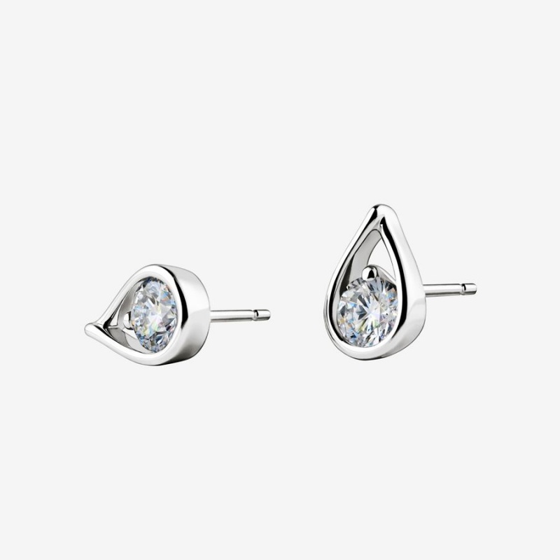 Pandora Brilliance Lab-created 1.00 ct tw Diamond Stud Earrings White Gold | 92643-OVBI