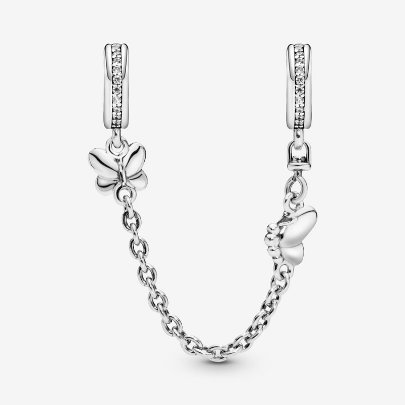 Pandora Butterfly Safety Chain Charm Sterling Silver | 65142-ZYOV