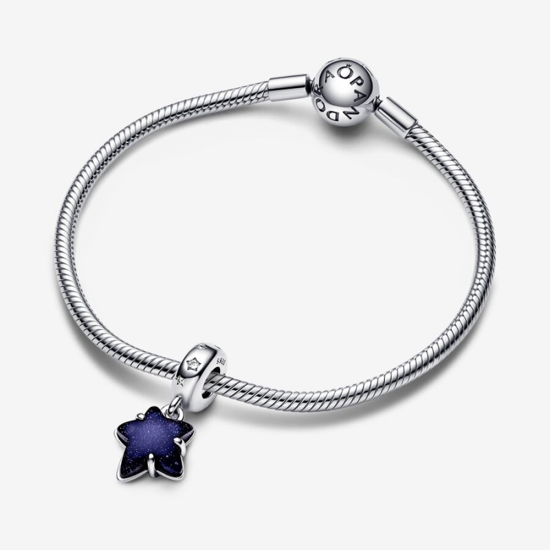 Pandora Celestial Galaxy Star Murano Dangle Charm Sterling Silver | 58071-JEBN