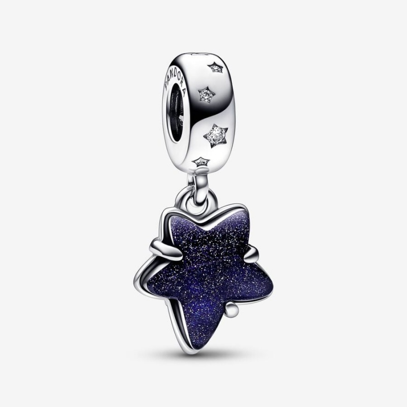 Pandora Celestial Galaxy Star Murano Dangle Charm Sterling Silver | 58071-JEBN