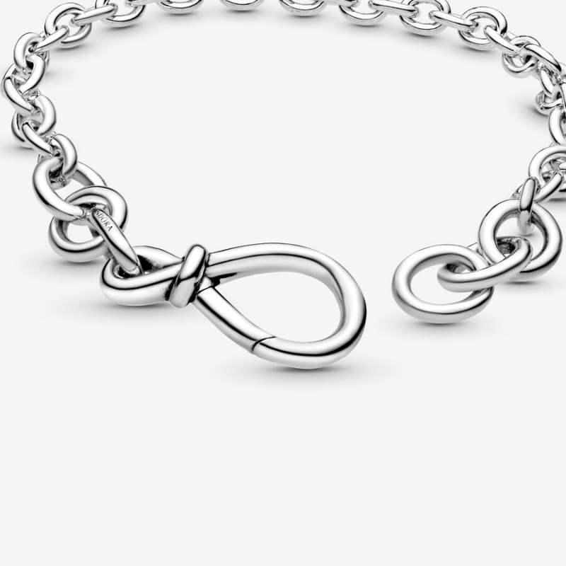 Pandora Chunky Infinity Knot Chain Bracelet Sterling Silver | 09812-ATUL