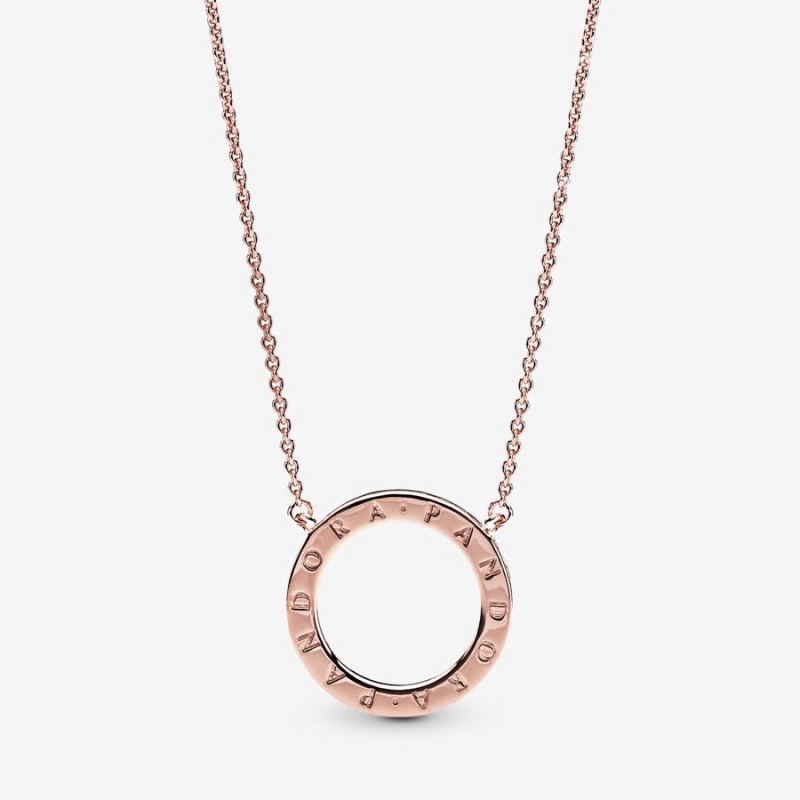 Pandora Circle of Sparkle Necklace Rose Gold Plated | 80491-DVMA