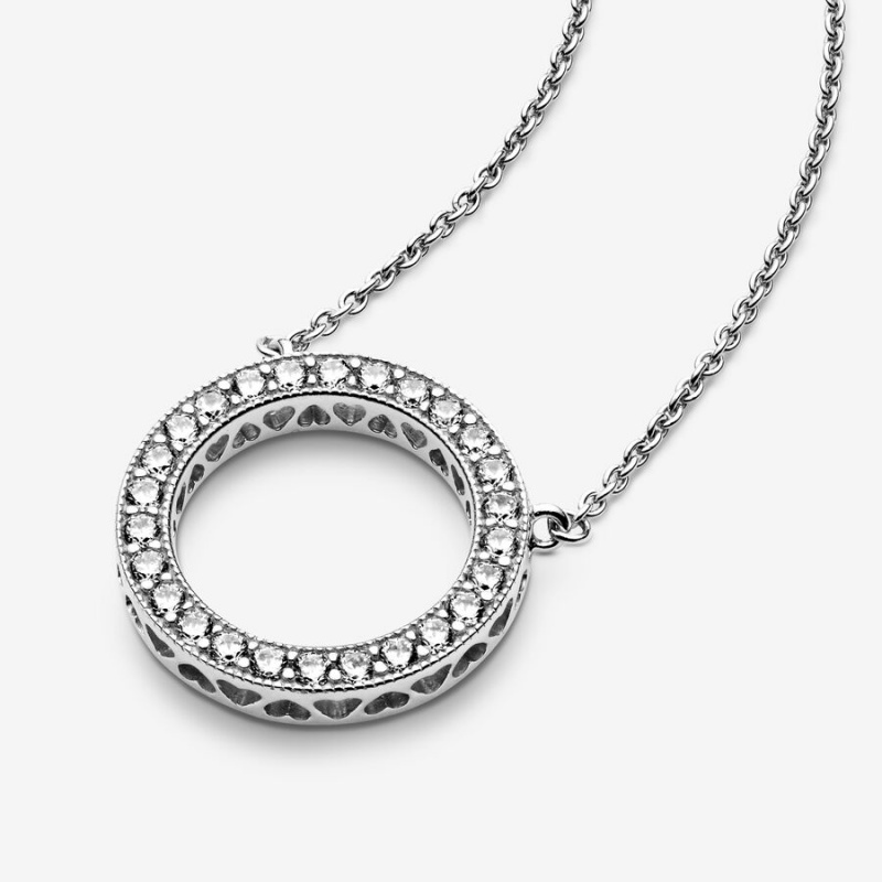 Pandora Circle of Sparkle Necklace Sterling Silver | 70863-VLRN