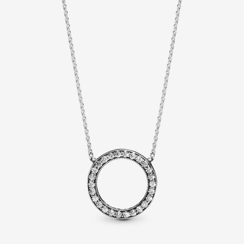 Pandora Circle of Sparkle Necklace Sterling Silver | 70863-VLRN