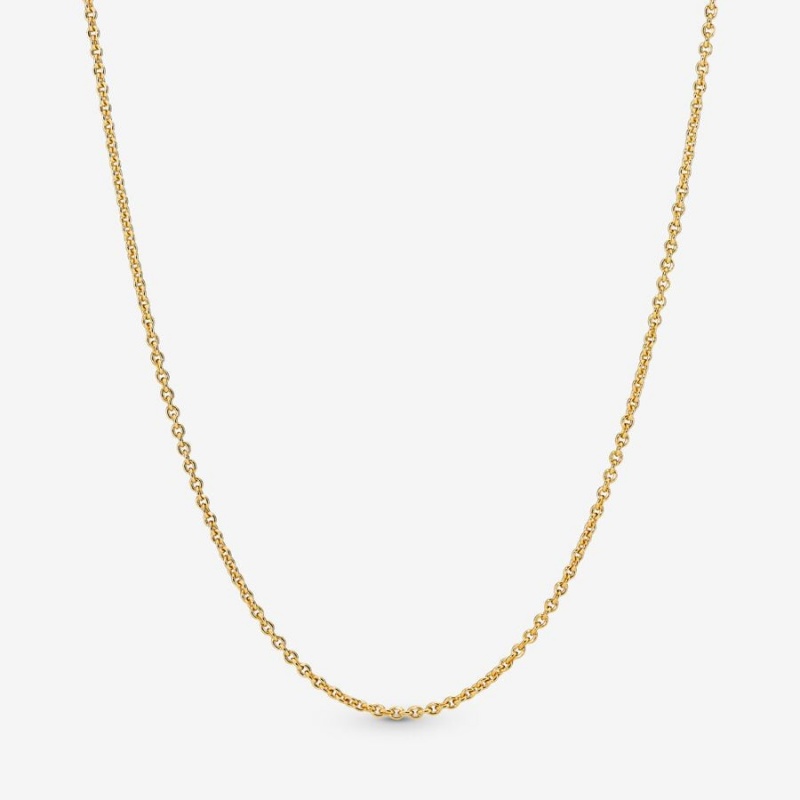 Pandora Classic Cable Chain Necklace Gold Plated | 06197-IATZ