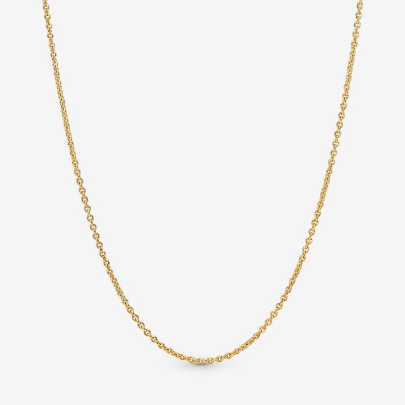 Pandora Classic Cable Chain Necklace Gold Plated | 35047-WQTX