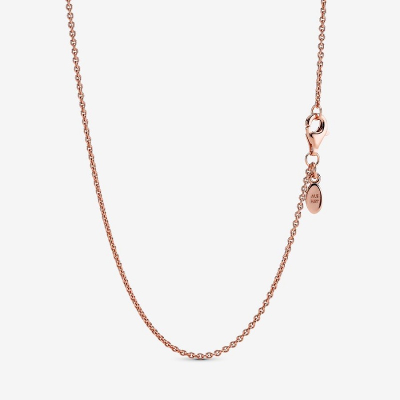 Pandora Classic Cable Chain Necklace Rose Gold Plated | 23619-SKYP