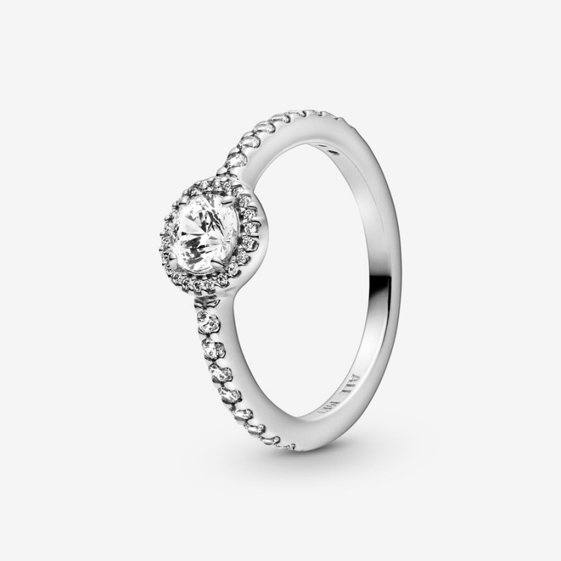 Pandora Classic Sparkle Halo Ring Sterling Silver | 06138-QVUA