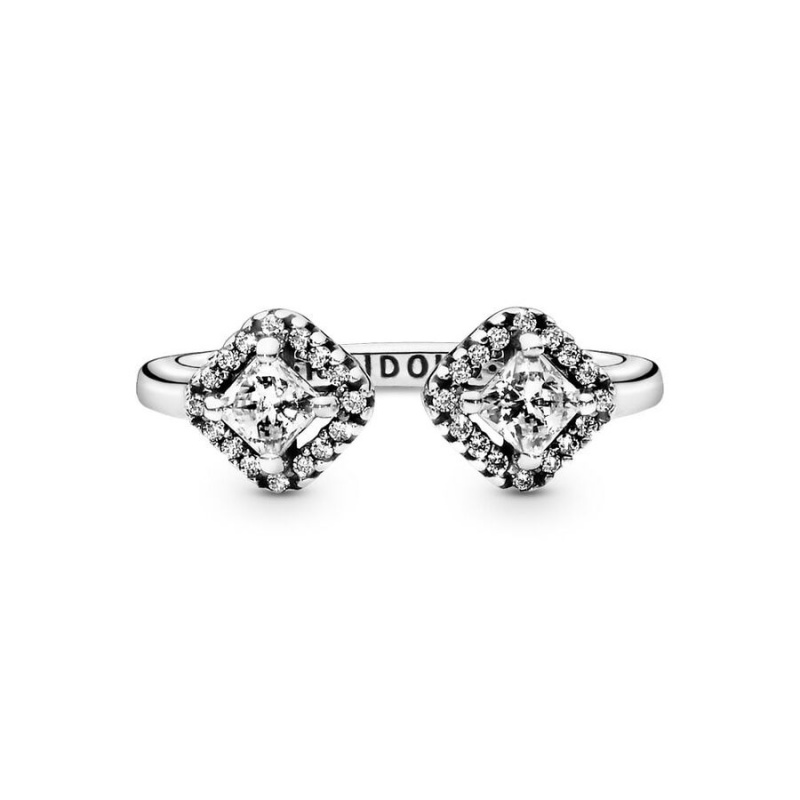 Pandora Classic Sparkling Crown Wishbone Open Ring Set | 34806-FGAE