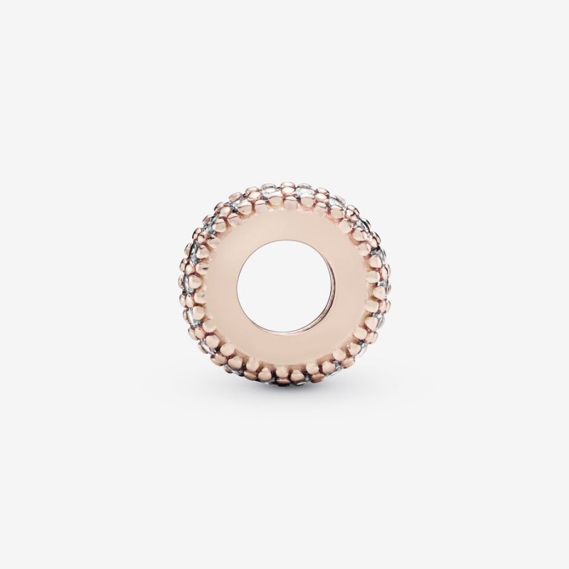 Pandora Clear Sparkle Spacer Charm Rose Gold Plated | 21458-YUCO