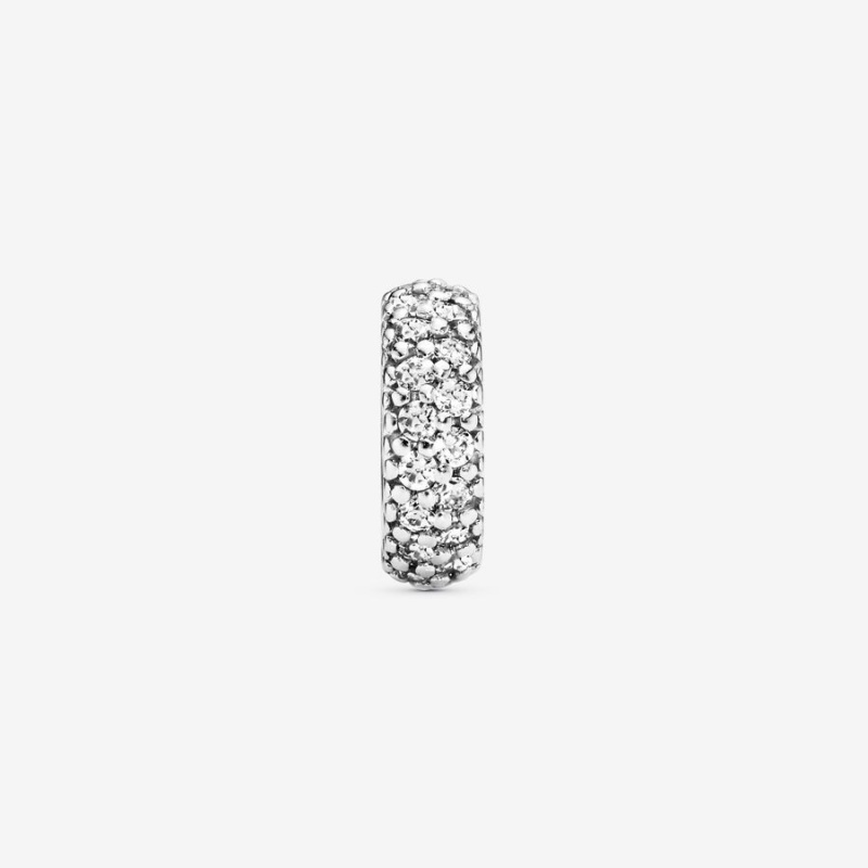 Pandora Clear Sparkle Spacer Charm Sterling Silver | 96025-FOQP