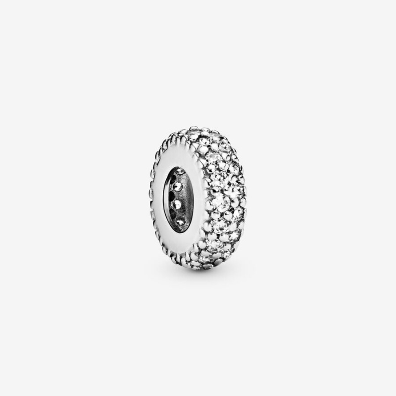 Pandora Clear Sparkle Spacer Charm Sterling Silver | 96025-FOQP