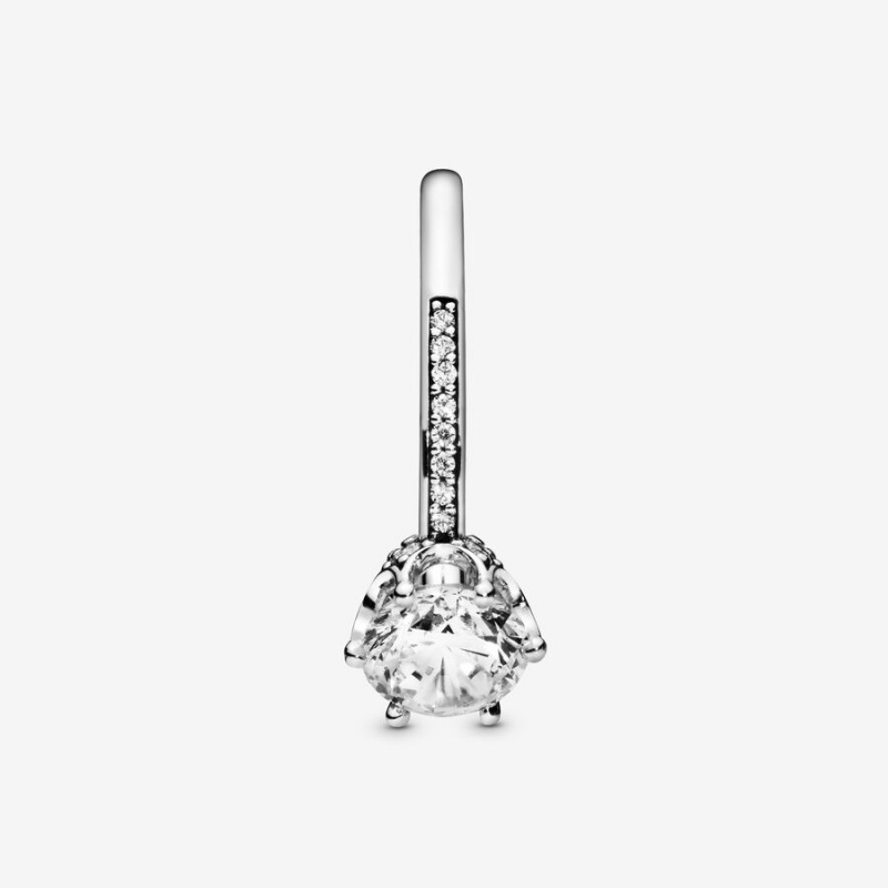 Pandora Clear Sparkling Crown Solitaire Ring Sterling Silver | 01572-MEJI