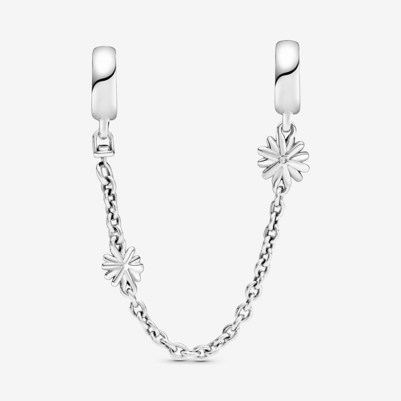 Pandora Daisy Flower Safety Chain Charm Sterling Silver | 96041-UVAG