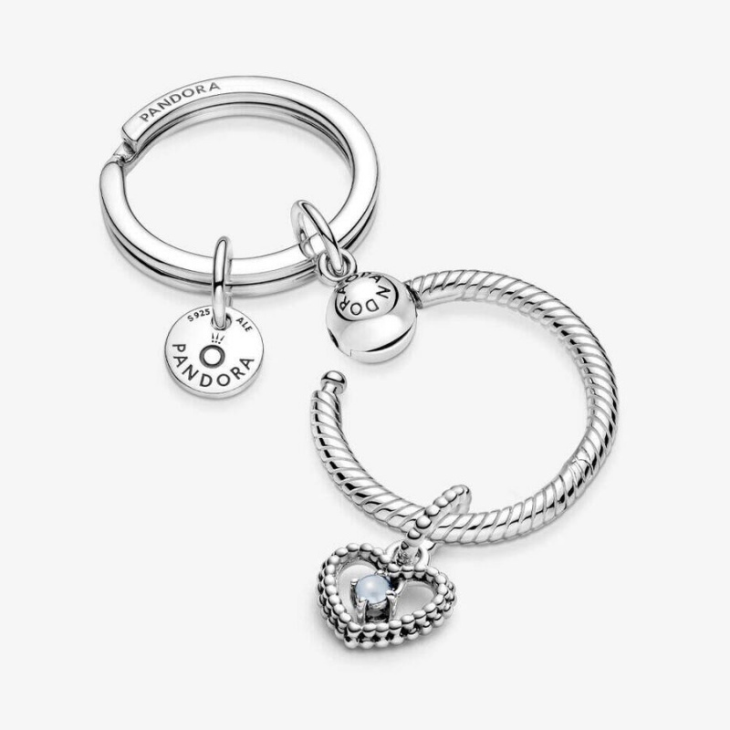 Pandora December Birthday Key Ring Charm Holder Set | 35174-RZBM