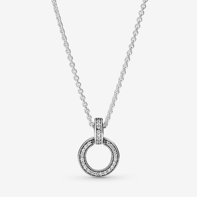 Pandora Double Circle Necklace and Earring Set | 61458-SXOM